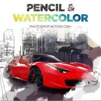 Два PS экшена: Карандаш, акварель и свечение