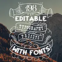 198 Редактируемых пресетов с шрифтами