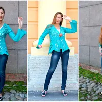 Жакет, туника и палантин в технике ажурный префельт