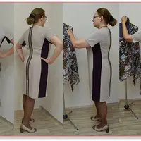 Платье с цельнокроенным рукавом и ластовицей, переходящей в декоративный бочок