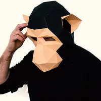 Маска из бумаги - Цветная обезьяна