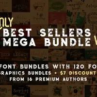 120 Премиальных шрифтов и 31 пакет графики
