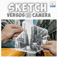 Экшен совмещающий фотографию и скетч рисунок