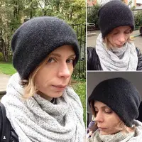 Двухслойная шапка-мешок из кашемира