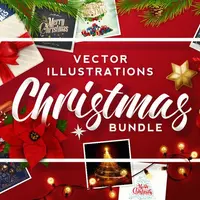 Новогодний векторный набор и 600 бесшовных паттернов