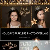Рождественские наложения Holiday Sparklers Photo Overlays