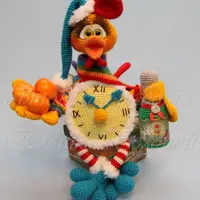 Новогодний Петушок-часы