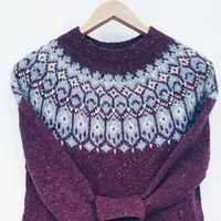 Свитер "Круглая жаккардовая кокетка Лопапейса"