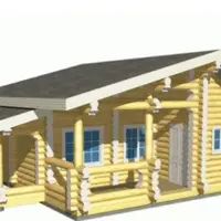 Проект бани из цилиндрического бревна