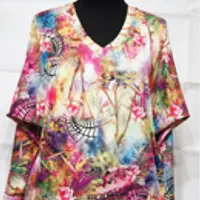 Трикотажная блузка с рукавом летучая мышь