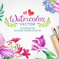 Свежий набор акварельной графики