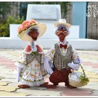 Текстильные куклы Гусь и Гусыня