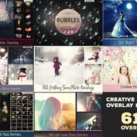 Набор из 618 наложений для фото: свадьба, мыльные пузыри, конфетти, ночное небо
