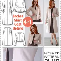 Выкройки трансформера: жакет, пальто, юбка, болеро
