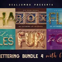 Набор 3D букв и цифр. 6 стилей