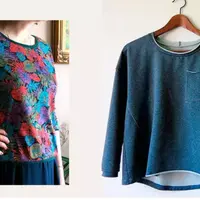 Трикотажный топ на оверлоке