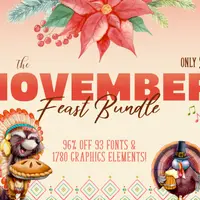 Ноябрьский праздничный набор шрифтов и графики