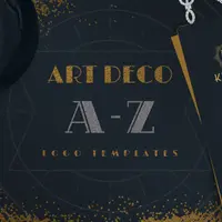 Шаблоны логотипов Art Deco A-Z