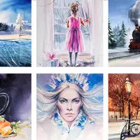 Акварельная Зима