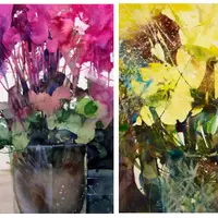 Акварель: Цветы в вазе