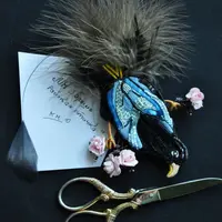 Каркасная брошь Райская птица