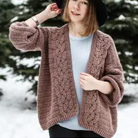 Кардиган с косами крючком