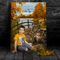 Осенний коллаж с элементами природы и зверей – На пруду