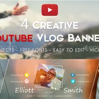 4 Creative Youtube Vlog Banners