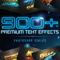 900+ Премиальных текстовых эффектов для Photoshop