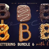 Набор Букв и Цифр в 3D - Стиль Сладости