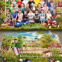 Групповой коллаж для детского сада - Осенняя игровая площадка