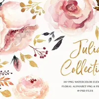 Цветочная коллекция акварели