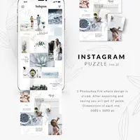 Instagram Puzzle template - Light