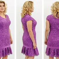 Моделирование и пошив трехслойного платья с воланом из кружева и крепа на подкладке