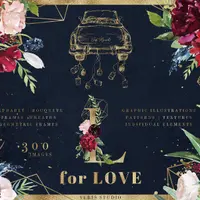 L for Love - Huge Graphic Floral Set