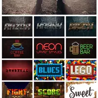 500+ Премиум стилей и эффектов текста для Photoshop