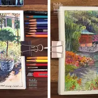 Смешанная техника. Городской скечтинг. Практика