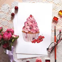 Акварельный скетчинг. Сладости