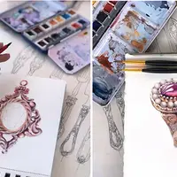 Акварель: Ювелирные и столовые предметы. Практика