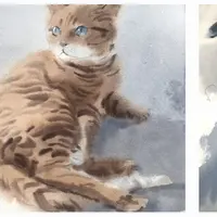 Акварельный марафон "Коты и собаки"