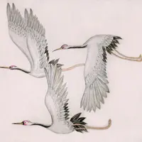 Роспись по одежде "Журавли"