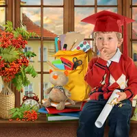 Детский школьный шаблон "Завтра в школу"