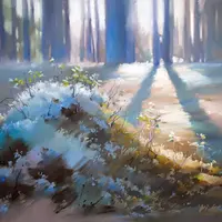 Пастельный пейзаж в смешанной технике