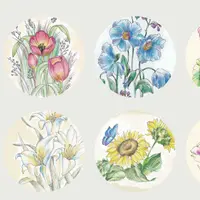 Цветы карандашом и линером. Часть 1