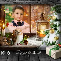 Детский коллаж Новогоднее окно