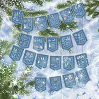 Электронная схема для вышивания флажков «С Рождеством Христовым!»