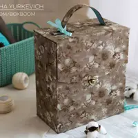 Шкатулка-сумочка в технике тканевого картонажа