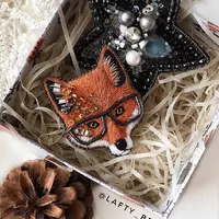 Вышиваем гладью лису