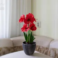 Амариллис из холодного фарфора