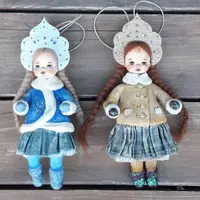 Сувенирная кукла в смешанной технике